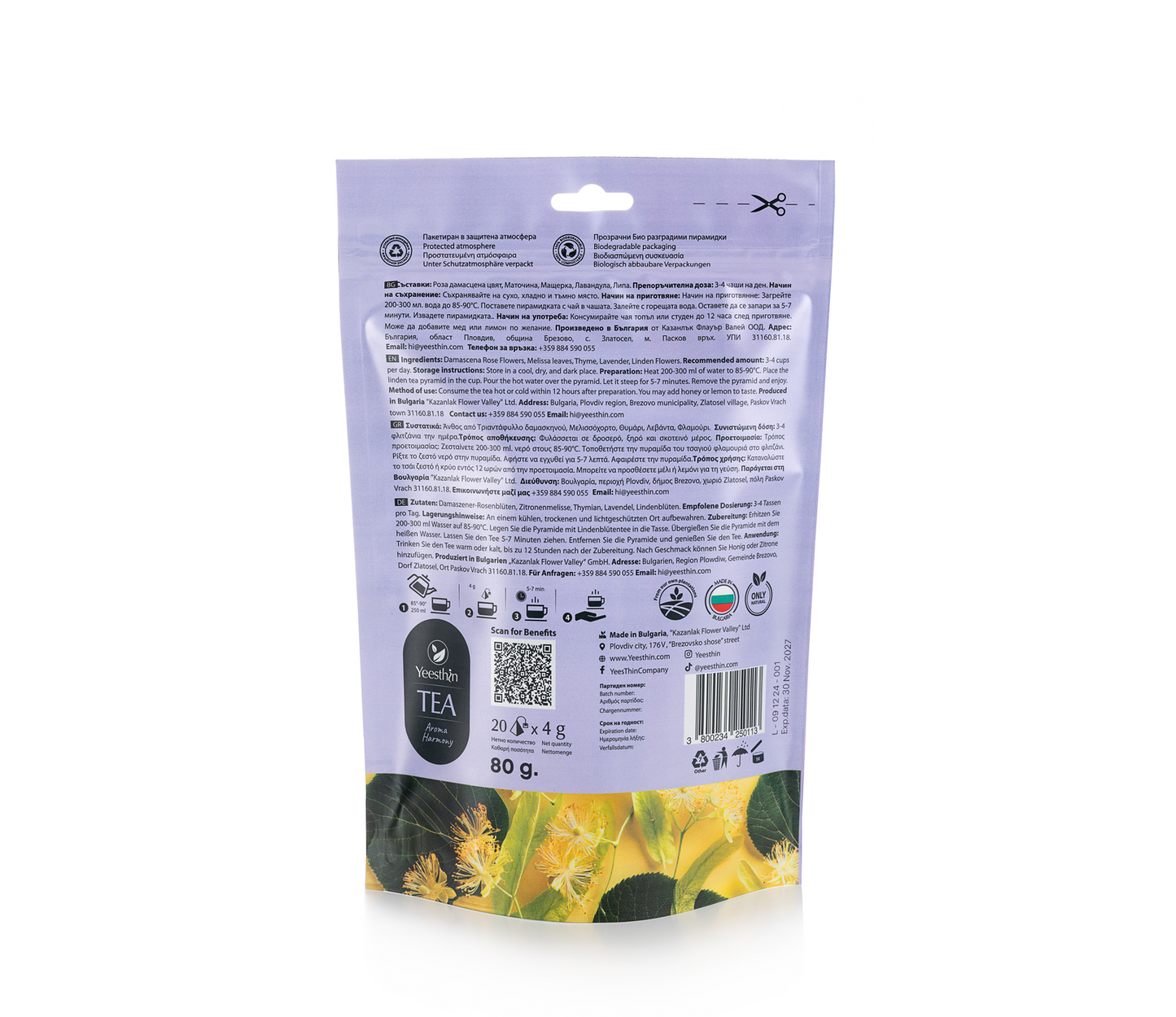 Τσάι Yeesthin Aroma Harmony – premium βοτανικό τσάι σε πυραμίδες 40 g