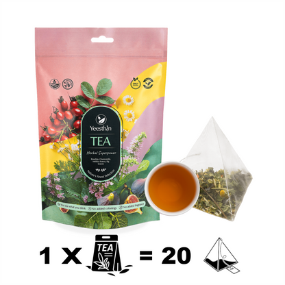Τσάι Yeesthin Herbal Superpower – premium βοτανικό τσάι σε πυραμίδες 80 g