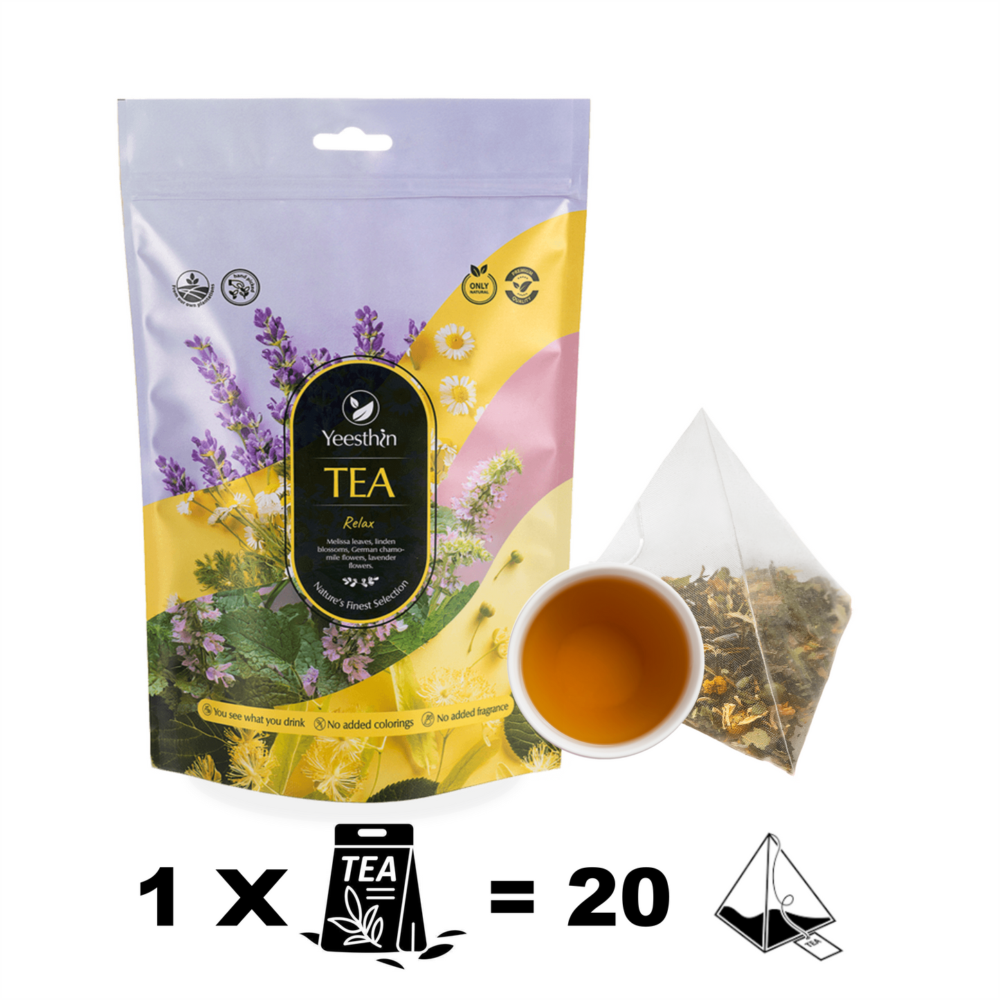 Τσάι Yeesthin Relax – premium βοτανικό τσάι σε πυραμίδες 40 g