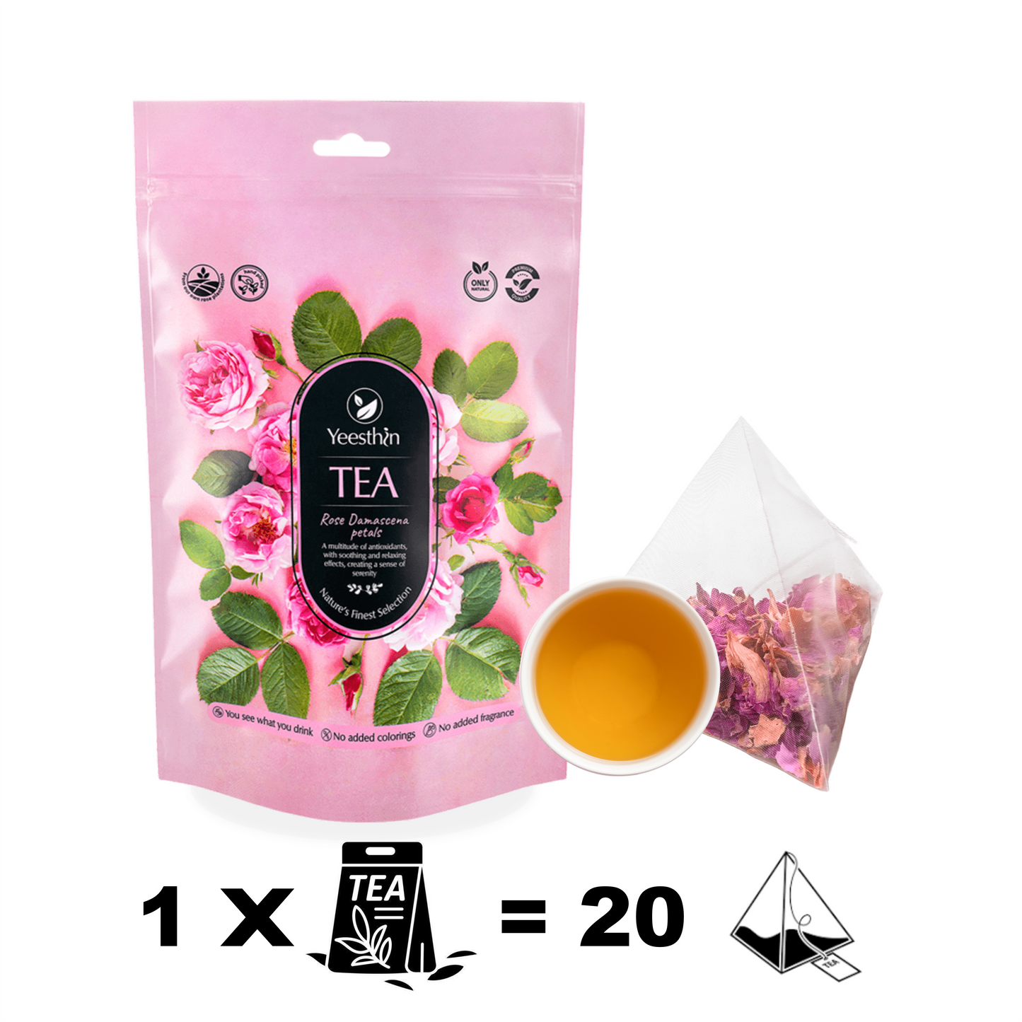 Τσάι Yeesthin® – Premium τριαντάφυλλο Δαμασκηνής και πέταλα 40 g