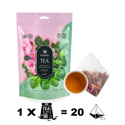 Τσάι Yeesthin® Ρόδο Δαμασκηνής & Μέντα – τσάι σε πυραμίδες 40 g