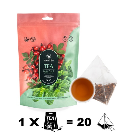 Τσάι Yeesthin Rosehip Mint – premium βοτανικό τσάι σε πυραμίδες 80 g